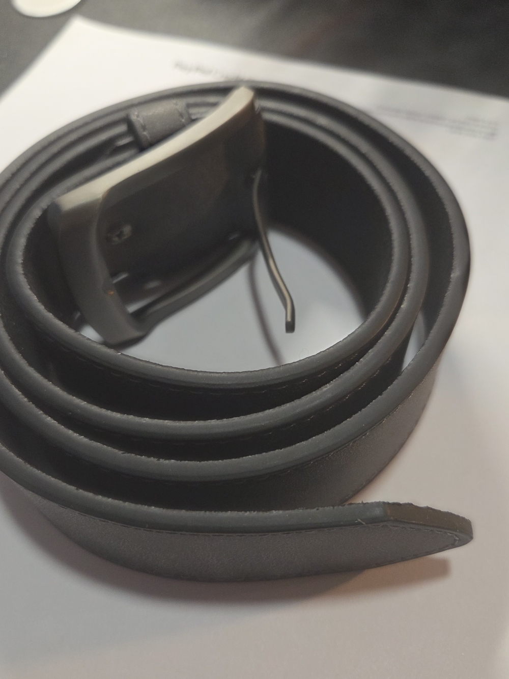 Leather Strap Belt - Classic Casual Style Dark Gray